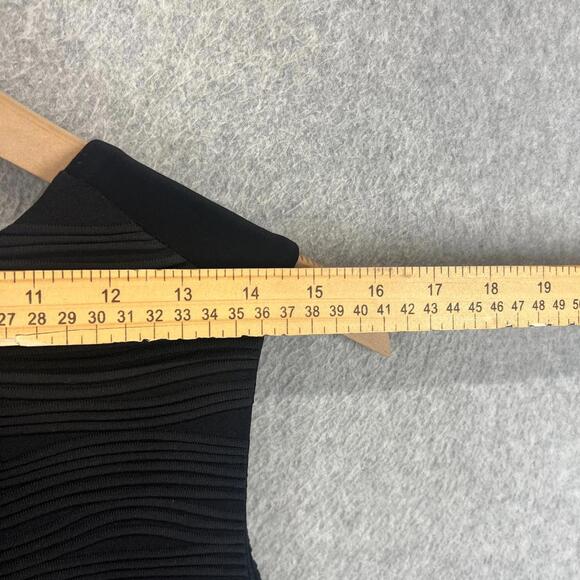 Joseph Ribkoff Little Black Dress Size 12 Textured Wave Fitted Cowl Neck NWT - Picture 5 of 12